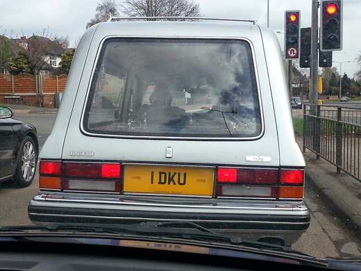 1 DKU number plate – A.W. Lymn