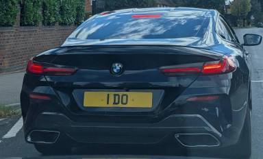 UK Number Plate 1 DO on a 2019 Black BMW 8 Series