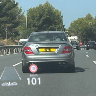 UK Number Plate 1 DVE on a 2008 Silver Mercedes C