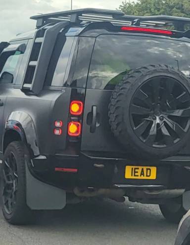 UK Number Plate 1 EAD on a 2023 Grey Land Rover Defender Hard Top X D Mhev A