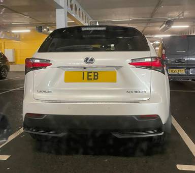 UK Number Plate 1 EB on a 2015 White Lexus NX