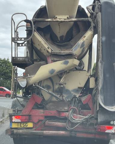 UK Number Plate 1 ESG on a 2016 Cream Scania P410