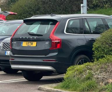 UK Number Plate 1 ETM on a 2022 Grey Volvo Xc90 Momentum B5 Mhev Awd Auto