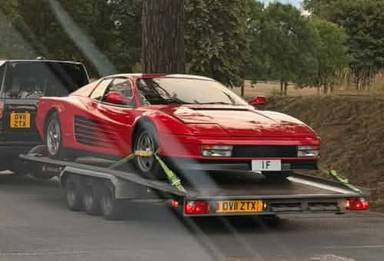 UK Number Plate 1 F on a 1987 RED Ferrari