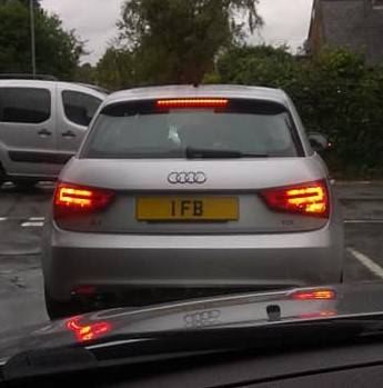 UK Number Plate 1 FB on a 2013 Silver Audi A1