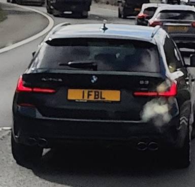 UK Number Plate 1 FBL on a 2021 Green BMW Alpina