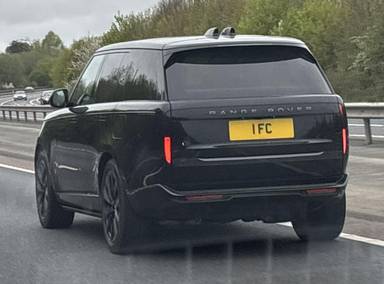 UK Number Plate 1 FC on a 2024 Black Land Rover Range Rover Autobio Phev Auto