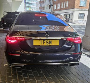 UK Number Plate 1 FSM on a 2021 Blue Mercedes-Benz S500 L Amg Ln Prm+Exc Mhev4m A