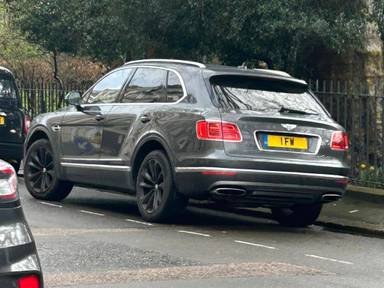 UK Number Plate 1 FW on a 2017 Grey Bentley