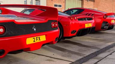 UK Number Plate 1 FX on a 2004 RED Ferrari Enzo
