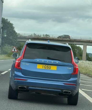UK Number Plate 1 GSU on a 2017 Blue Volvo Xc90