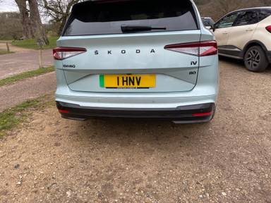 UK Number Plate 1 HNV on a 2022 Silver Skoda Enyaq Iv 80 Sportline