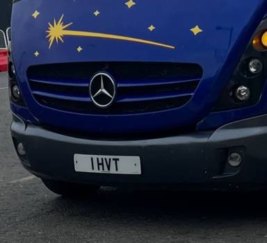 UK Number Plate 1 HVT on a 2009 White Mercedes Cheetah