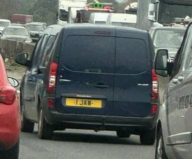 UK Number Plate 1 JAW on a 2019 Blue Mercedes-Benz Citan 111 Pure Cdi