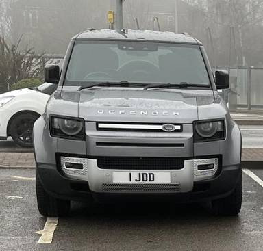 UK Number Plate 1 JDD on a 2024 Grey Land Rover