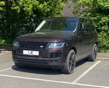 UK Number Plate 1 JE on a 2020 RED Land Rover Range Rover