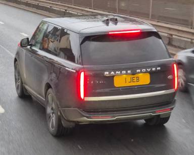 UK Number Plate 1 JEB on a 2022 Black Land Rover Range Rover Autobio Phev Auto