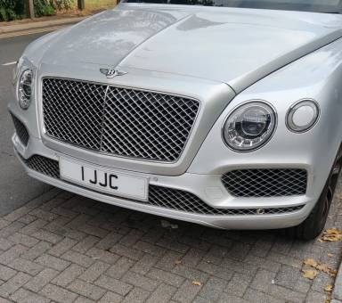 UK Number Plate 1 JJC on a 2018 Grey Bentley Bentayga