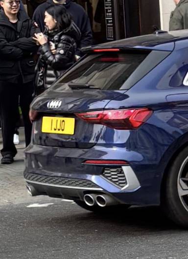 UK Number Plate 1 JJO on a 2022 Blue Audi S3 Tfsi Quattro S-A