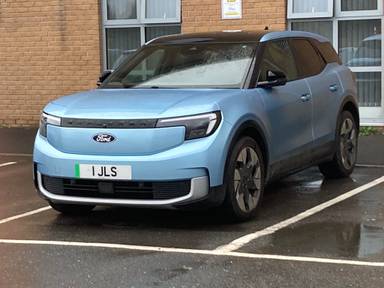 UK Number Plate 1 JLS on a 2024 Blue Ford Explorer Premium Ev