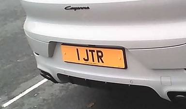 UK Number Plate 1 JTR on a 2025 Grey Porsche Cayenne