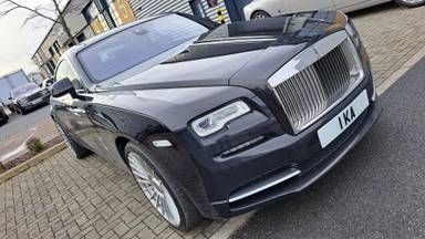 UK Number Plate 1 KA on a 2017 Maroon Rolls Royce Wraith
