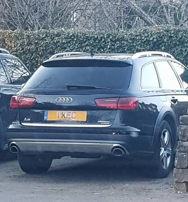 UK Number Plate 1 KEC on a 2016 Black Audi A6