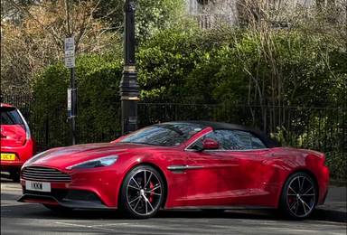 UK Number Plate 1 KKW on a 2015 RED Aston Martin Vanquish