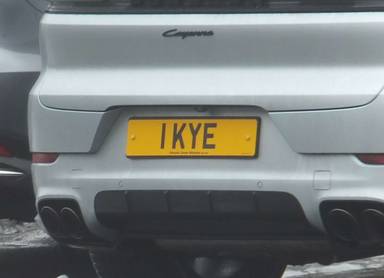 UK Number Plate 1 KYE on a 2025 Silver Porsche Cayenne V6 Black Ed E-Hybrid A
