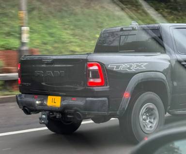 UK Number Plate 1 L on a 2024 Black Ram Trx