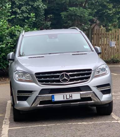 UK Number Plate 1 LH on a 2013 Silver Mercedes-Benz ML