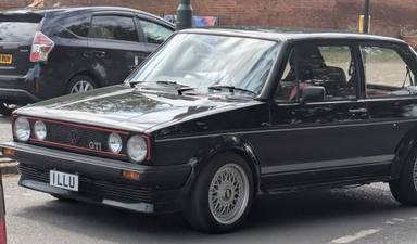 UK Number Plate 1 LLU on a 1983 Black Volkswagen Golf