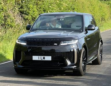 UK Number Plate 1 LM on a 2024 Black Land Rover R-Rover Sport Sv Ed One Mhev A