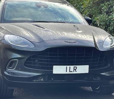UK Number Plate 1 LR on a 2024 Green Aston Martin Dbx V8 Auto