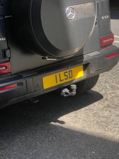 UK Number Plate 1 LSD on a 2024 Black Mercedes-Benz Amg G 63 Manufaktur Ed Mhev A