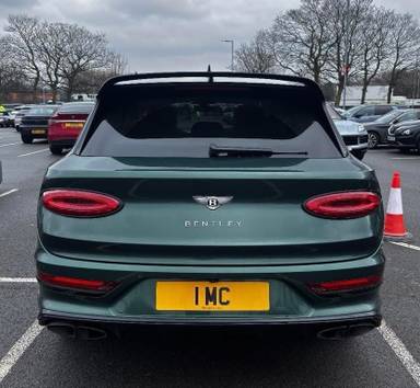 UK Number Plate 1 MC on a 2023 Green Bentley Bentayga V8 S Auto