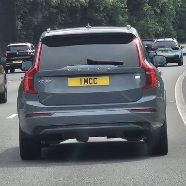 UK Number Plate 1 MCC on a 2022 Grey Volvo Xc90 Rdesgn Pro T8 Rchrg Awd A