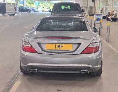 UK Number Plate 1 MF on a 2011 Silver Mercedes-Benz SLK