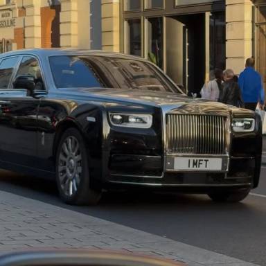UK Number Plate 1 MFT on a 2020 Black Rolls Royce Phantom