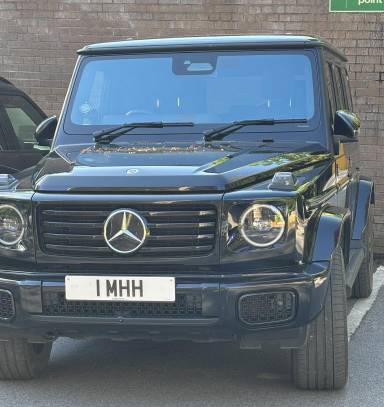UK Number Plate 1 MHH on a 2026 Black Mercedes-Benz G 450 Amg Line Prem + D Mhev A