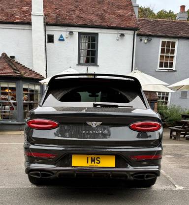 UK Number Plate 1 MS on a 2022 Black Bentley Bentayga