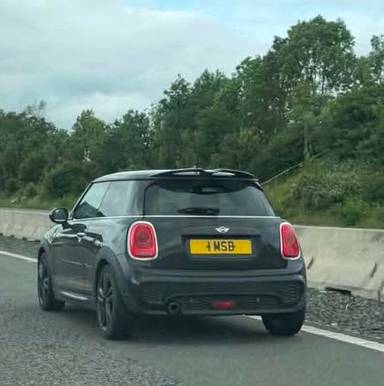 UK Number Plate 1 MSB on a 2018 Black Mini GT