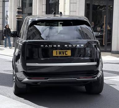 UK Number Plate 1 MVC on a 2024 Black Land Rover Range Rover Autobio Phev Auto