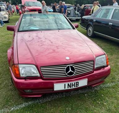 UK Number Plate 1 NHB on a 1992 RED Mercedes 300
