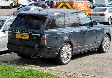 UK Number Plate 1 NMB on a 2021 Green Land Rover Range Rover Autobio D Mhev A