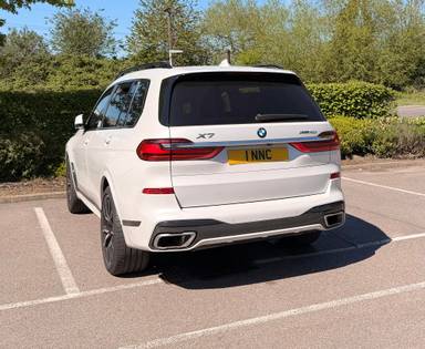 UK Number Plate 1 NNC on a 2019 White BMW X7