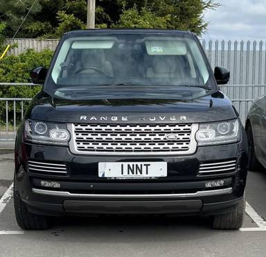 UK Number Plate 1 NNT on a 2015 Black Land Rover Range Rover