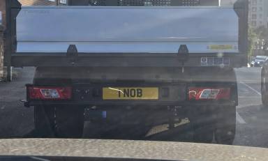 UK Number Plate 1 NOB on a 2025 White Ford Transit