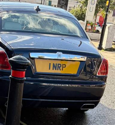 UK Number Plate 1 NRP on a 2013 Blue Rolls Royce Ghost