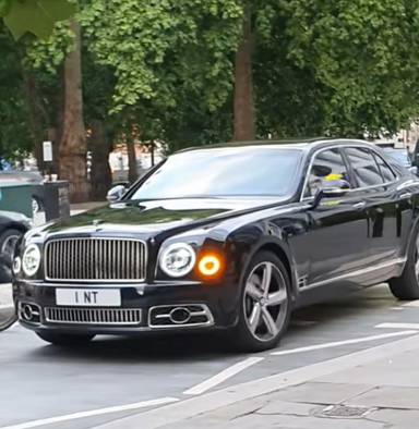 UK Number Plate 1 NT on a 2016 Black Bentley Mulsanne